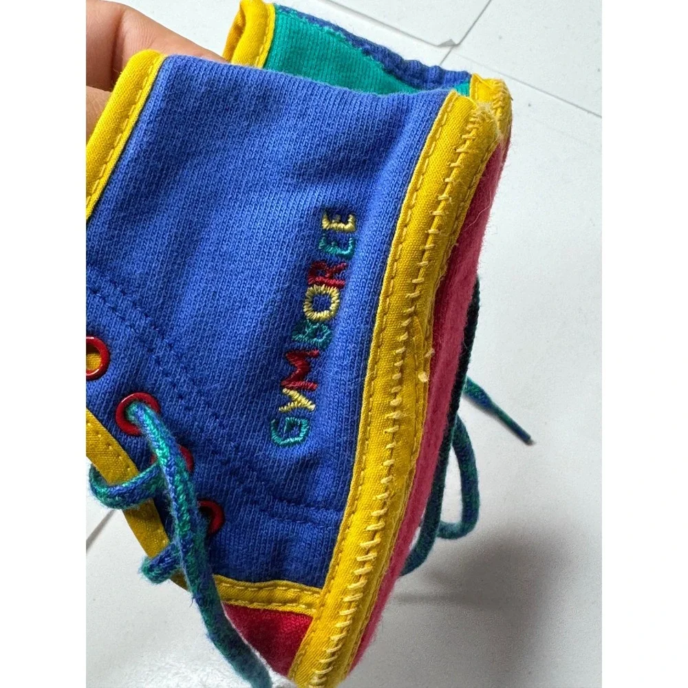 Vintage Gymboree Baby Color Block Soft Sole Booties Primary Colors Size 00